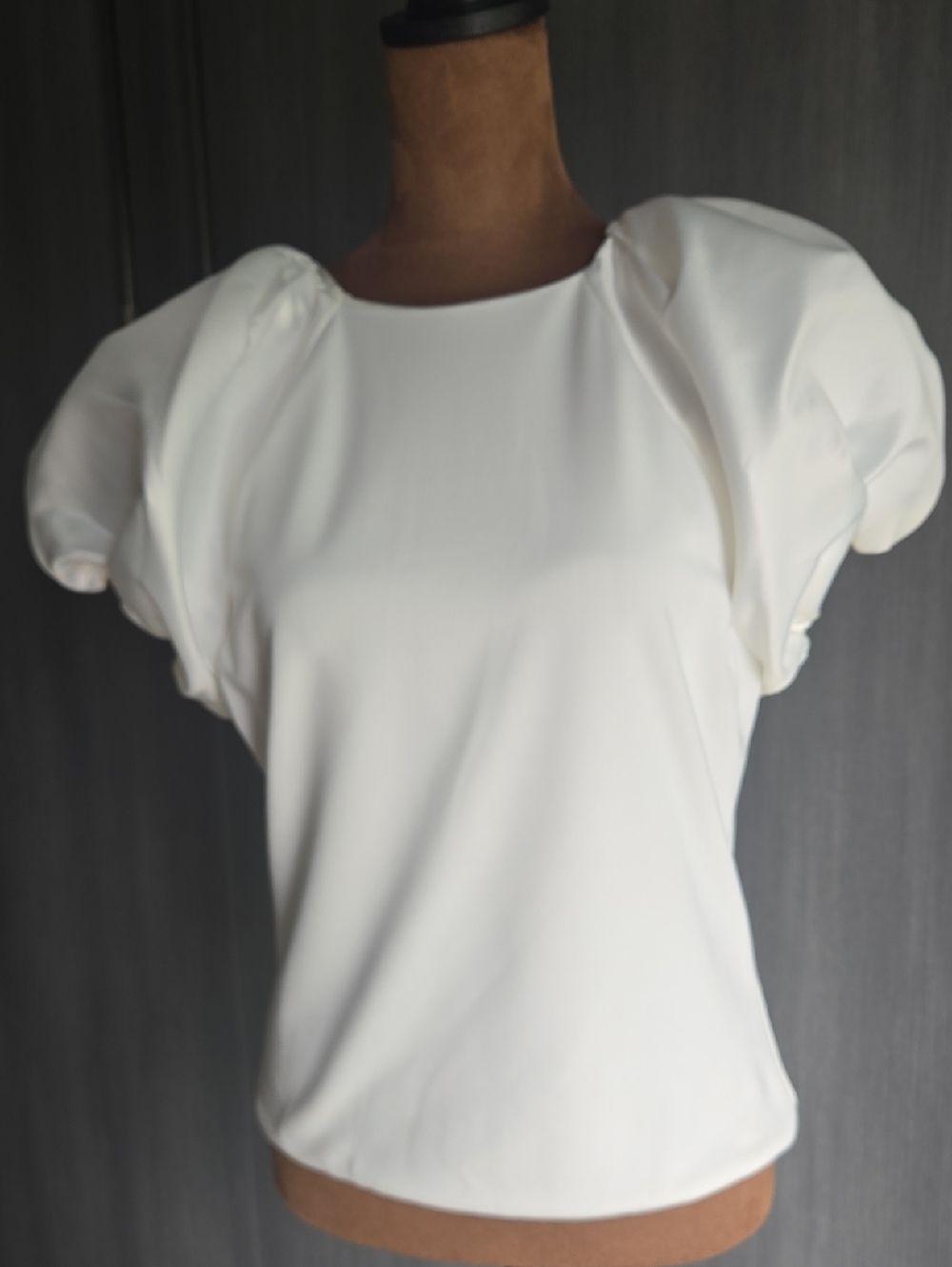 Alice + Olivia Cream Puff Sleeve Blouse
